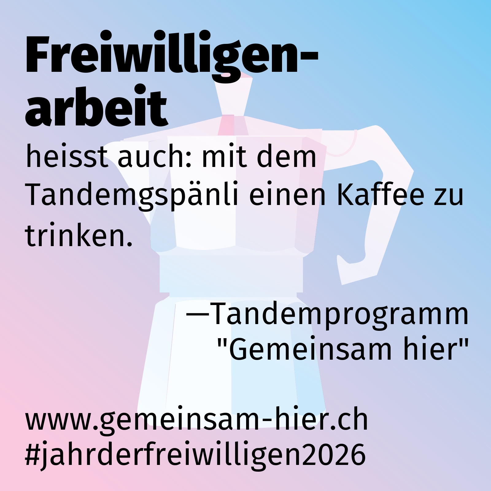 heisst auch: mit dem Tandemgspänli einen Kaffee zu trinken.